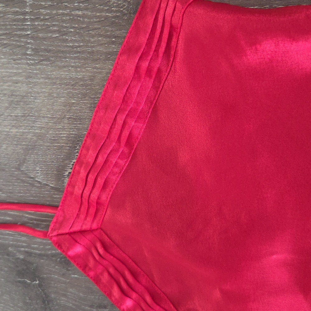 Victoria's Secret Gold Label Red Satin 2 Piece Matching Chemise Set - Picture 5 of 16